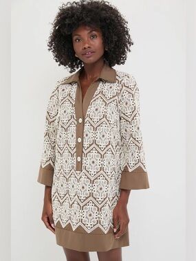 Tuckernuck Mocha Mousse Lace Collier Dress